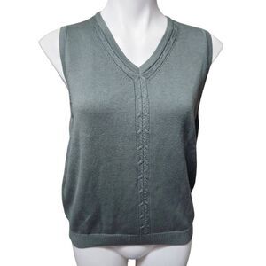 Vintage Haley sweater vest olive drab green large cotton USA